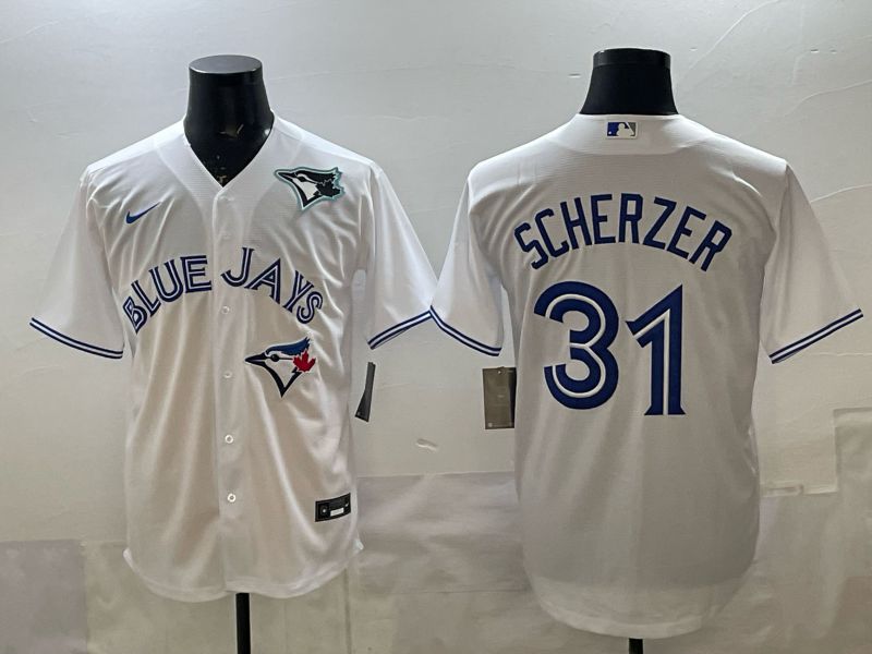 Men 2025 Toronto Blue Jays #31 Scherzer White Game Nike MLB Jersey style 04->->